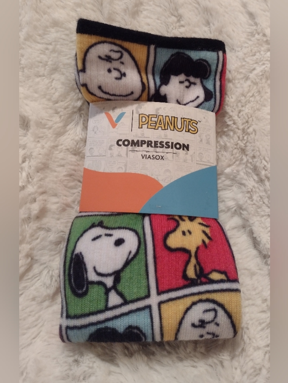 Viasox Peanuts Snoopy Compression Knee High Socks Sz Large W 10-13 M 9-12